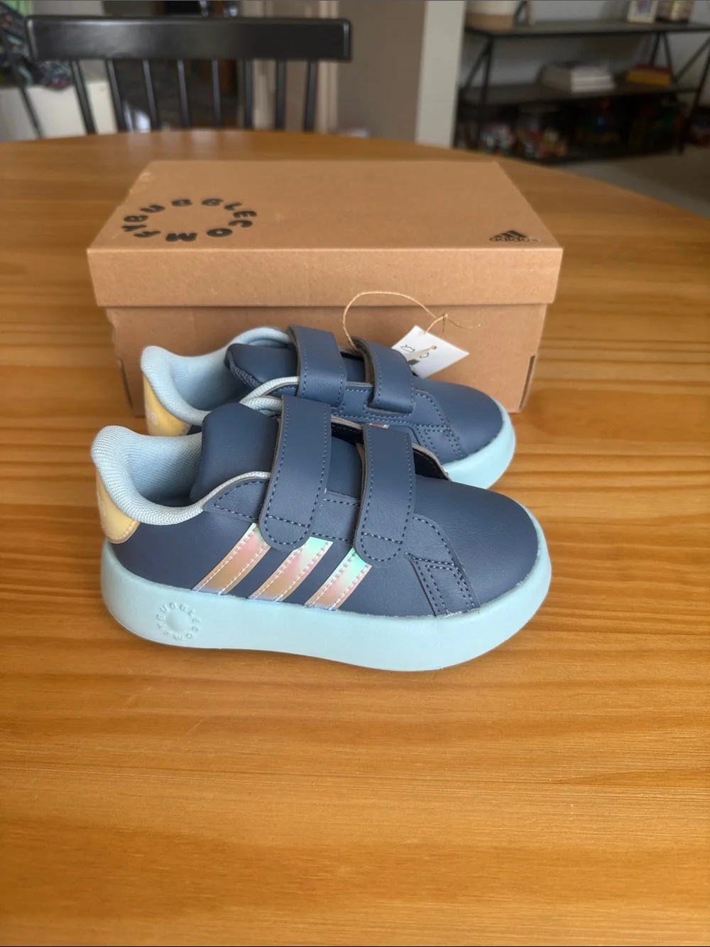 Adidas Grand Court 2.0 Toddler Bubble Comfy Blue Sneakers NEW IN BOX!